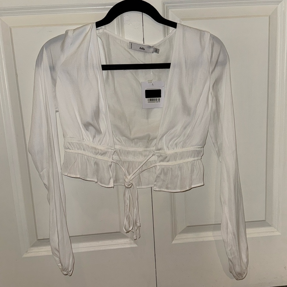 Adika XS Long Sleeve Tie Front Top